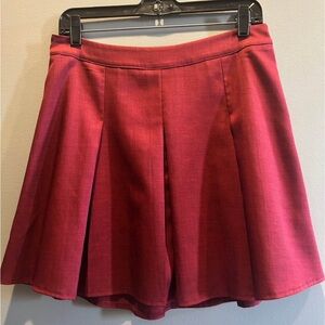 Pleated Burgundy Women's mini Skirt